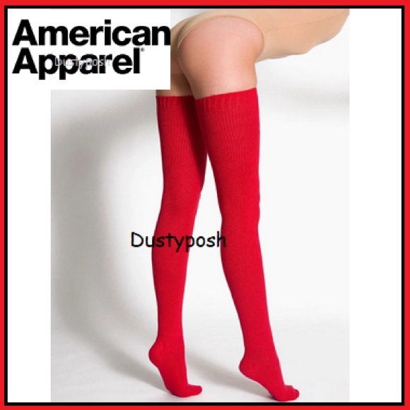 American Apparel Thigh High Socks Ribbed Boot Over Knee Long Five Colors Y2K 💙 - Picture 9 of 11